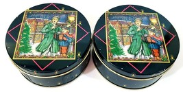 Christmas Carolers Candle in Tin Can Unused Set of 2 Unscented New Vinta... - £9.74 GBP