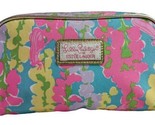 Lilly Pulitzer for Estee Lauder Small Cosmetic Bag Pink Green Flowers Le... - $12.95