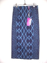 NWT ANTHROPOLOGIE TRACY REESE 2 Stretchy Blue Geo Printed Denim Pencil S... - $100.97