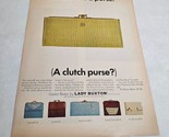 Lady Buxton Gaitor Baitor Yellow Clutch Purse Vintage Print Ad 1969 - $10.98