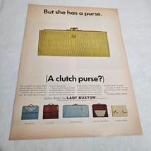 Lady Buxton Gaitor Baitor Yellow Clutch Purse Vintage Print Ad 1969 - $10.98