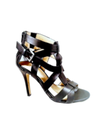 SIZE 6 ALDO Women High Heels Cage Sandal Black Leather Stiletto Gladiato... - $29.99