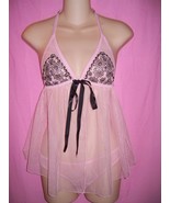 Victoria&#39;s Secret Gorgeous Halter Babydoll with Cup Embroidery &amp; Bikini ... - $41.01 CAD