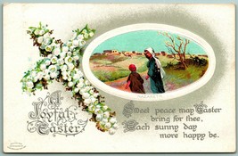 Lily of the Valley Cross Poem Joyful Easter Embossed 1911 DB Postcard G12 - £5.54 GBP