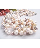 EleganceWithFlair Statement necklace Grade AA 3 Strand Pink Fresh Water ... - $851.78 MXN