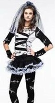 Teen Girls Bride Monster Top, Veil, Sleeves 4 Pc Halloween Costume-sz 0/9 - £10.34 GBP