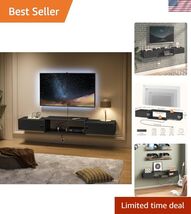 Floating TV Stand with Power Outlets 55", Modern Wall Mounted Media Cons... - $128.07