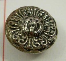 Vintage Sewing Notions + Buttons: 3 Pcs Silver Lion Head Metal Round Buttons Sma - £23.45 GBP