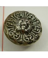 VINTAGE SEWING NOTIONS + BUTTONS: 3 pcs Silver LION Head metal round BUT... - £22.22 GBP