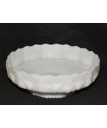 Vtg Anchor Hocking Fire King Milk Glass Pedestal Bowl Harvest Grape Patt... - $39.00