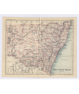 1912 ANTIQUE MAP OF NEW SOUTH WALES / AUSTRALIA / VERSO CITY MAP OF SYDNEY - $29.47