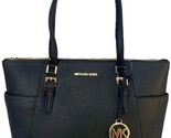 MICHAEL KORS Charlotte Handbag/Purse Shoulder Bag Tote ~ Black ~ Top Zip... - $149.60