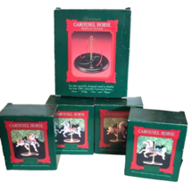 Hallmark Christmas Carousel Horses Complete Set Of 4 With Stand - $39.60