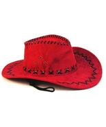 1 NEW RED COLOR LEATHER style COWBOY HAT new cowgirl mens womens WESTERN... - €15,13 EUR