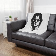 John Lennon Microfiber Throw Blanket 50x60in - Pop Culture Music Memorabilia - £32.11 GBP+