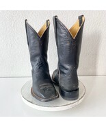Rod Patrick Mens Cowboy Boots 7.5EE Black Smooth Ostrich Western Square Toe - $490.05
