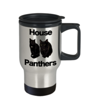 Black Cat Mug Travel Coffee Cup House Panthers Mom Dad Owners Lover Rescue - £17.42 GBP