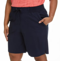 Penmans Plus Women&#39;s Side Slit Bermuda Shorts Navy Blue 4X New W/ Tag - $12.99