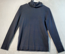 Liz Claiborne Sweater Women Small Black Knit Cotton Long Raglan Sleeve Mock Neck - £12.94 GBP