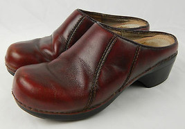 Dansko Women&#39;s Burgundy Leather Slip On Clog Shoes Size 36 Pre-Owned - £12.51 GBP
