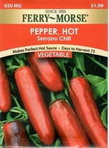 GIB Pepper Serrano Chili Vegetable Seeds Ferry Morse  - £7.04 GBP