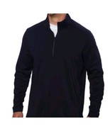Kirkland Signature Men&#39;s Cotton 1/4 Zip Pullover Sweater Black  Sz-M - £14.63 GBP