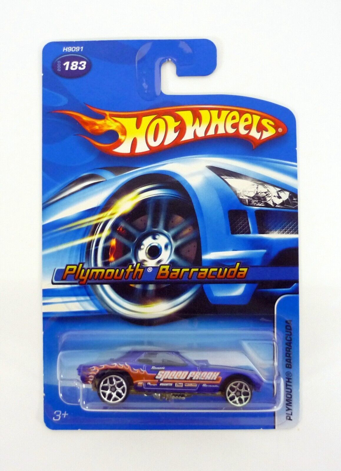 Primary image for Hot Wheels Plymouth Barracuda #183 Blue Die-Cast Car w/PR5 Wheels 2006