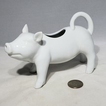 White Porcelain Ceramic Pig Shaped Creamer Figurine 6.5&quot; x 4.25&quot; EUC - £13.39 GBP