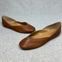 Lucky Brand Flats Alba Ballet Umber Oyster Brown Leather Women&#39;s 9.5 - £22.46 GBP