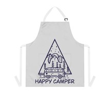 Personalized Grilling Apron with Happy Camper Design in Forest, Unisex, ... - £22.16 GBP