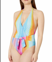 NWT Rachel Roy Wrap Front Tie Front One Piece Swimsuit Size XS Multicolor - £39.84 GBP
