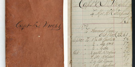 1873 antique LEDGER rochester ny Capt D WRIGHT to Mrs H R PIERPONT groce... - £70.14 GBP