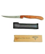 North American Fishing Club Folding Fillet Knife and Sheath Wood Handle ... - $37.98 CAD
