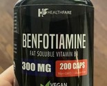 Healthfare Benfotiamine 300mg 200 Veg Capsules Fat Soluble Thiamine Vita... - $20.53
