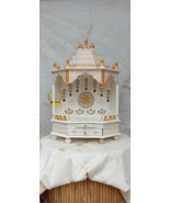 pooja mandir for home Wood Temple Mandir White and Gold beautiful hangin... - $258.11+