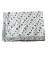 Just Born Baby Blanket Minky Dots Little Explorer Blue Gray Stars Securi... - €16,49 EUR