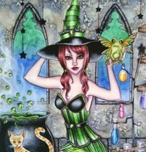 Halloween Postcard Nikki Burnette Gothic Witch Fantasy Ashlyn 2013 Limited To 35 - $111.15