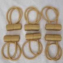 3 PAIRS Magnetic Curtain Tiebacks Gold-Tone Decorative Tie Backs for Drapes - £15.81 GBP
