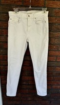 Gap 1969 White Denim Jeans 28 Regular True Skinny Stretch Pants Not See Through - $19.00