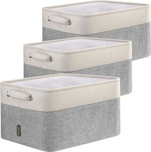 Baleine 3 Pack Fabric Storage Bins Storage Basket Closet Shelf, Grey, 3 Pack - $38.99