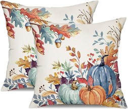 Dfxsz Fall Pillow Covers 18X18 Inch Set Of 2 Blue And Green Watercolor, E18 - $44.92