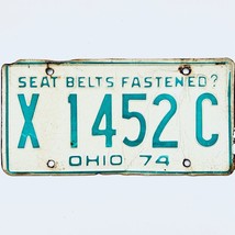 1974 United States Ohio Seat Belts Passenger License Plate X1452C - £6.67 GBP