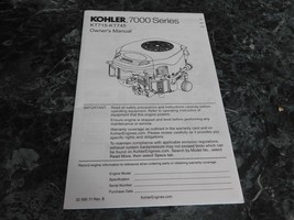 Kohler 7000 KT715-KT745 Owners Manual - $110.23 MXN