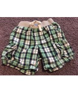 Crazy 8 Boys Teal Navy Blue White Plaid Cloth Elastic Waist Shorts 12-18... - €3,78 EUR