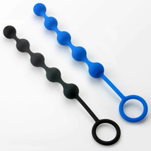 LeLuv Smooth Silicone Row of 5 Anal Beads with Handle - £13.51 GBP+