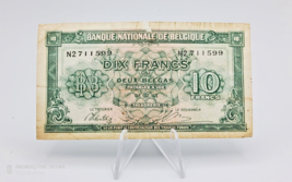 BELGIUM 10 Francs 1943 P-122 WWII era  ~ Circulated - £3.12 GBP