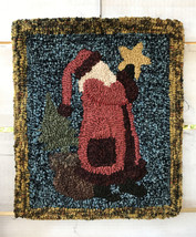 Vtg Completd Old World Santa Collector 11&quot; x 13&quot; Needlepoint Tapestry Wa... - $34.29