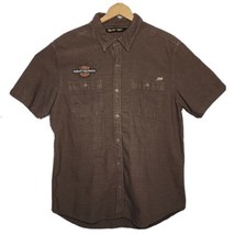 Harley-Davidson  Brown S/S Shirt - Men&#39;s Large Skull Logo - £23.72 GBP