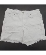 Seven 7 Women&#39;s Cut Off Denim Jean Shorts Size 8 White Cotton Blend - £14.81 GBP