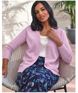 PURE Collection Pink Slim Cashmere V Neck Cardigan Casual Classic, Size M - $1,390.23 MXN